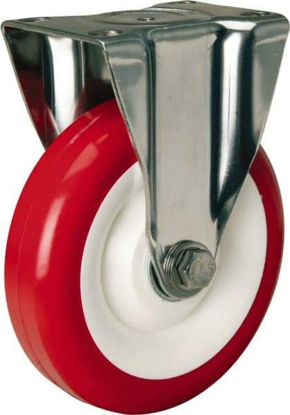 Hamilton - 5" Diam x 1-3/8" Wide x 6-1/4" OAH Top Plate Mount Rigid Caster - Polyurethane Mold on Polypropylene, 325 Lb Capacity, Delrin Bearing, 2-3/8 x 3-5/8" Plate - Industrial Tool & Supply