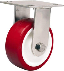 Hamilton - 5" Diam x 2" Wide x 6-1/2" OAH Top Plate Mount Rigid Caster - Polyurethane Mold on Polypropylene, 800 Lb Capacity, Delrin Bearing, 3-3/4 x 4-1/2" Plate - Industrial Tool & Supply