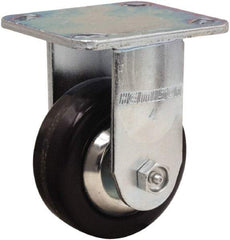 Hamilton - 4" Diam x 1-1/2" Wide x 5-5/8" OAH Top Plate Mount Rigid Caster - Phenolic, 600 Lb Capacity, Straight Roller Bearing, 4 x 4-1/2" Plate - Industrial Tool & Supply