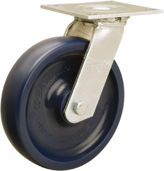 Hamilton - 8" Diam x 2" Wide x 9-1/2" OAH Top Plate Mount Swivel Caster - Polyurethane, 900 Lb Capacity, Sealed Precision Ball Bearing, 5 x 5-1/2" Plate - Industrial Tool & Supply