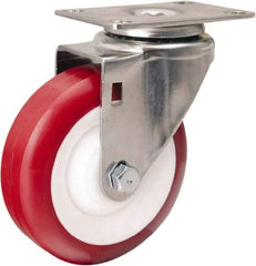 Hamilton - 4" Diam x 1-3/8" Wide x 5-1/8" OAH Top Plate Mount Swivel Caster - Polyurethane Mold on Polypropylene, 325 Lb Capacity, Delrin Bearing, 2-3/8 x 3-5/8" Plate - Industrial Tool & Supply