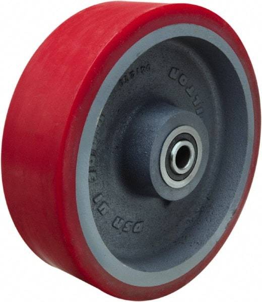 Hamilton - 10 Inch Diameter x 3 Inch Wide, Polyurethane on Cast Iron Caster Wheel - 3,600 Lb. Capacity, 3-1/4 Inch Hub Length, 3/4 Inch Axle Diameter, Precision Ball Bearing - Industrial Tool & Supply