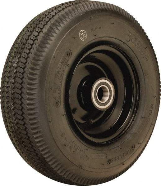 Hamilton - 12 Inch Diameter x 4-1/8 Inch Wide, Rubber Pneumatic Caster Wheel - 625 Lb. Capacity, 3-1/4 Inch Hub Length, 1 Inch Axle Diameter, Sealed Precision Ball Bearing - Industrial Tool & Supply