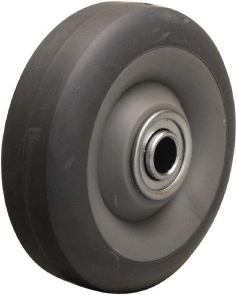 Hamilton - 4 Inch Diameter x 1-3/8 Inch Wide, Rubber on Thermoplastic Caster Wheel - 250 Lb. Capacity, 1-5/8 Inch Hub Length, 1/2 Inch Axle Diameter, Ball Bearing - Industrial Tool & Supply