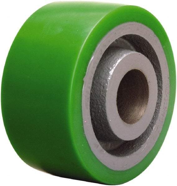 Hamilton - 4 Inch Diameter x 2 Inch Wide, Polyurethane on Cast Iron Caster Wheel - 750 Lb. Capacity, 2-1/4 Inch Hub Length, 1-7/16 Inch Axle Diameter, Plain Bore Bearing - Industrial Tool & Supply