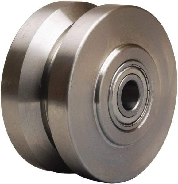 Hamilton - 4 Inch Diameter x 2 Inch Wide, Stainless Steel Caster Wheel - 850 Lb. Capacity, 2-1/4 Inch Hub Length, 3/4 Inch Axle Diameter, Delrin Bearing - Industrial Tool & Supply