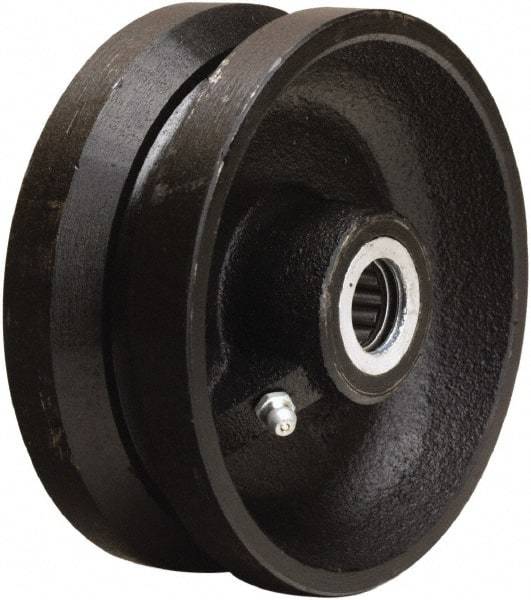 Hamilton - 5 Inch Diameter x 2 Inch Wide, Cast Iron Caster Wheel - 800 Lb. Capacity, 2-3/16 Inch Hub Length, 3/4 Inch Axle Diameter, Straight Roller Bearing - Industrial Tool & Supply