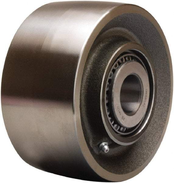 Hamilton - 6 Inch Diameter x 3 Inch Wide, Forged Steel Caster Wheel - 4,500 Lb. Capacity, 3-1/4 Inch Hub Length, 1 Inch Axle Diameter, Straight Roller Bearing - Industrial Tool & Supply