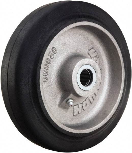 Hamilton - 7 Inch Diameter x 2 Inch Wide, Rubber on Aluminum Caster Wheel - 455 Lb. Capacity, 2-3/16 Inch Hub Length, 5/8 Inch Axle Diameter, Straight Roller Bearing - Industrial Tool & Supply