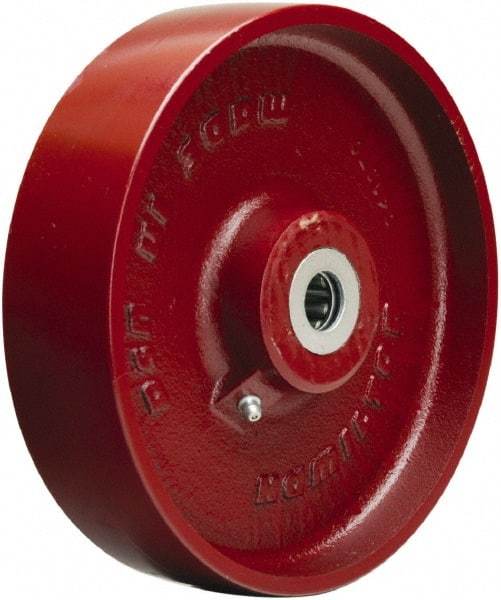 Hamilton - 8 Inch Diameter x 2 Inch Wide, Cast Iron Caster Wheel - 1,500 Lb. Capacity, 2-1/4 Inch Hub Length, 1 Inch Axle Diameter, Straight Roller Bearing - Industrial Tool & Supply