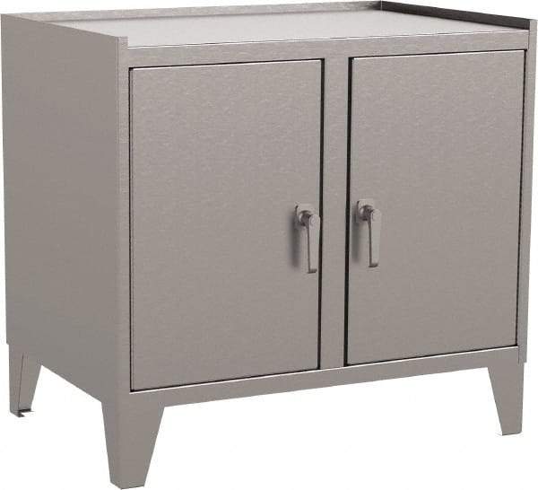 Jamco - 2 Shelf Locking Storage Cabinet - Stainless Steel, 36" Wide x 24" Deep x 34" High - Industrial Tool & Supply