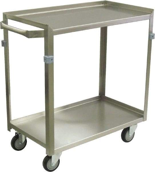 Jamco - 600 Lb Capacity, 36" Wide x 22" Long x 34" High Shelf Cart - 2 Shelf, Stainless Steel, 4 Swivel Casters - Industrial Tool & Supply