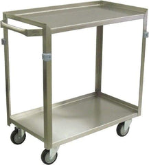 Jamco - 600 Lb Capacity, 36" Wide x 22" Long x 34" High Shelf Cart - 2 Shelf, Stainless Steel, 4 Swivel Casters - Industrial Tool & Supply