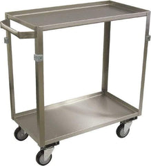 Jamco - 600 Lb Capacity, 30" Wide x 16" Long x 34" High Shelf Cart - 2 Shelf, Stainless Steel, 4 Swivel Casters - Industrial Tool & Supply