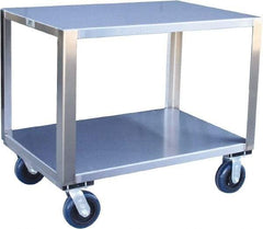 Jamco - 1,800 Lb Capacity, 60" Wide x 30" Long x 31" High Transport Cart - 2 Shelf, Stainless Steel, 2 Rigid/2 Swivel Casters - Industrial Tool & Supply