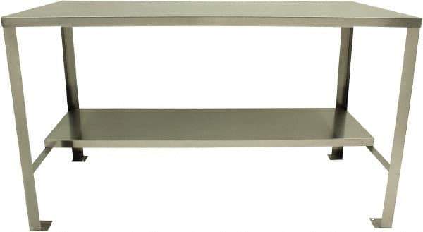 Jamco - 72 Wide x 30" Deep x 35" High, 14 Gauge Stainless Steel Workbench - 14 Gauge Stainless Steel Top, Angle Legs, Stainless - Industrial Tool & Supply