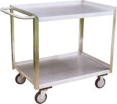 Jamco - 1,200 Lb Capacity, 36" Wide x 18" Long x 35" High Shelf Cart - 2 Shelf, Stainless Steel, 2 Rigid/2 Swivel Casters - Industrial Tool & Supply