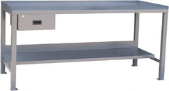Jamco - 72 Wide x 30" Deep x 34" High, 12 Gauge Steel Heavy-Duty Workbench with Drawer - 12 Gauge Steel Top, Fixed Legs, Gray - Industrial Tool & Supply
