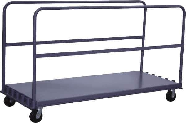 Jamco - 2,000 Lb Capacity Adjustable Sheet & Panel Truck - Steel Deck, 72" OAW, 9" Platform Height - Industrial Tool & Supply