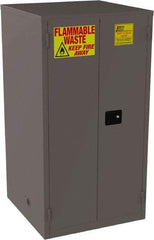 Jamco - 2 Door, 2 Shelf, Yellow Steel Double Wall Safety Cabinet for Flammable and Combustible Liquids - 65" High x 34" Wide x 34" Deep, Manual Closing Door, 3 Point Key Lock, 60 Gal Capacity - Industrial Tool & Supply