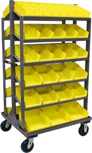 Jamco - 58 Bin Sloping Shelf - 36 Inch Overall Width x 30 Inch Overall Depth x 66 Inch Overall Height, Plastic Bins - Industrial Tool & Supply