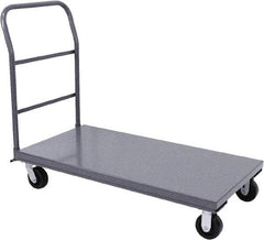 Jamco - 2,000 Lb Capacity Platform Truck - Steel Deck, 48" OAW, 9" Platform Height, Phenolic Casters - Industrial Tool & Supply