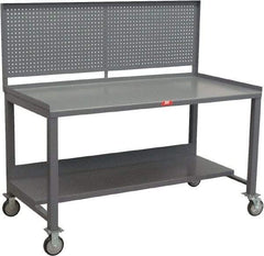 Jamco - Heavy Duty Use Workbench Mobile Work Bench - Steel, Gray, 36" Long x 72" Deep x 58" High - Industrial Tool & Supply