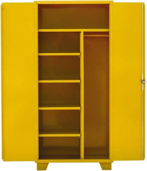 Jamco - 4 Shelf Locking Storage Cabinet - Steel, 36" Wide x 24" Deep x 78" High, Yellow - Industrial Tool & Supply