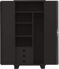 Jamco - 3 Shelf Locking Storage Cabinet - Steel, 36" Wide x 24" Deep x 78" High, Black - Industrial Tool & Supply