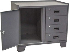 Jamco - Locking Storage Cabinet - Steel, 36" Wide x 24" Deep x 33" High, Gray - Industrial Tool & Supply
