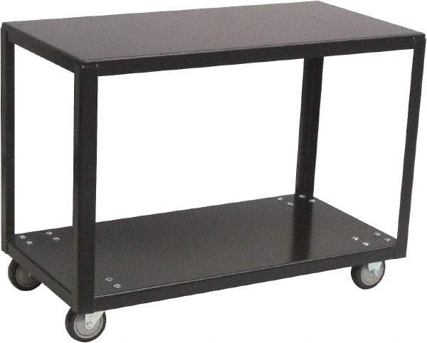 Jamco - 800 Lb Capacity, 36" Wide x 18" Long x 28" High Transport Cart - 2 Shelf, Steel, 2 Rigid/2 Swivel Casters - Industrial Tool & Supply