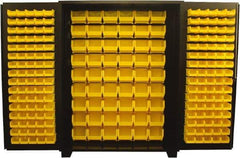 Jamco - 214 Bin Storage Cabinet - Steel, 60" Wide x 24" Deep x 78" High, Black - Industrial Tool & Supply