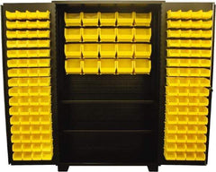Jamco - 2 Shelf 148 Bin Storage Cabinet - Steel, 48" Wide x 24" Deep x 78" High, Black - Industrial Tool & Supply