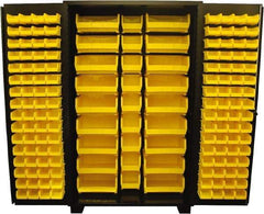 Jamco - 155 Bin Storage Cabinet - Steel, 48" Wide x 24" Deep x 78" High, Black - Industrial Tool & Supply