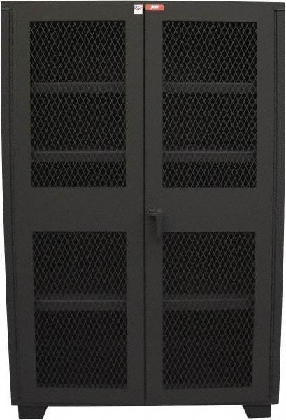 Jamco - 4 Shelf Visible Storage Cabinet - Steel, 36" Wide x 24" Deep x 78" High, Black - Industrial Tool & Supply