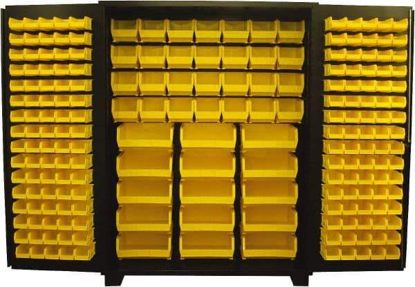Jamco - 203 Bin Storage Cabinet - Steel, 60" Wide x 24" Deep x 78" High, Black - Industrial Tool & Supply