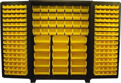Jamco - 203 Bin Storage Cabinet - Steel, 60" Wide x 24" Deep x 78" High, Black - Industrial Tool & Supply