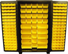 Jamco - 163 Bin Storage Cabinet - Steel, 48" Wide x 24" Deep x 78" High, Black - Industrial Tool & Supply