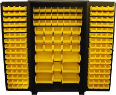 Jamco - 176 Bin Storage Cabinet - Steel, 48" Wide x 24" Deep x 78" High, Black - Industrial Tool & Supply
