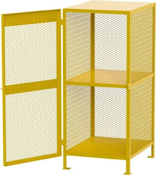 Jamco - Gas Cylinder Storage Cabinet - Steel, 40" Wide x 33" Deep x 71" High, Yellow - Industrial Tool & Supply