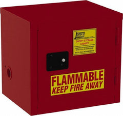 Jamco - 1 Door, 1 Shelf, Red Steel Double Wall Safety Cabinet for Flammable and Combustible Liquids - 22" High x 18" Wide x 23" Deep, Manual Closing Door, 3 Point Key Lock, 12 Gal Capacity - Industrial Tool & Supply