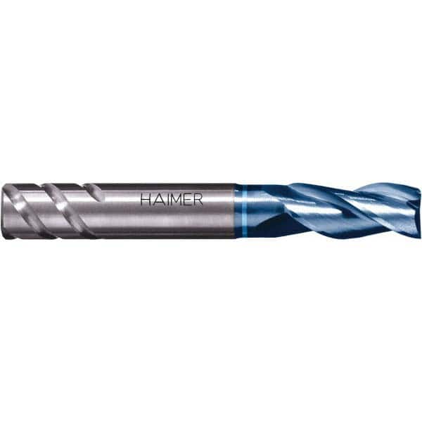 4mm Diam 3-Flute Variable Helix Solid Carbide Square Roughing & Finishing End Mill AlTiN Finish, 11mm LOC, 58mm OAL, 6mm Shank Diam