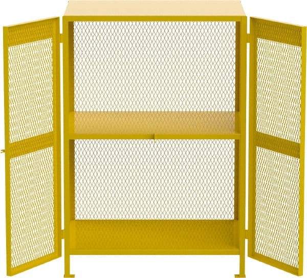 Jamco - Gas Cylinder Storage Cabinet - Steel, 40" Wide x 50" Deep x 71" High, Yellow - Industrial Tool & Supply