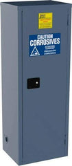 Jamco - 1 Door, 3 Shelf, Blue Steel Double Wall Safety Cabinet for Flammable and Combustible Liquids - 65" High x 18" Wide x 23" Deep, Manual Closing Door, 3 Point Key Lock, 24 Gal Capacity - Industrial Tool & Supply