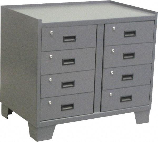 Jamco - Locking Storage Cabinet - Steel, 36" Wide x 24" Deep x 33" High, Gray - Industrial Tool & Supply