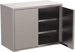Jamco - 2 Shelf Locking Storage Cabinet - Stainless Steel, 36" Wide x 24" Deep x 37" High - Industrial Tool & Supply