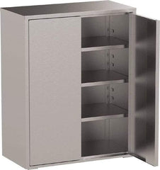 Jamco - 3 Shelf Locking Storage Cabinet - Stainless Steel, 48" Wide x 24" Deep x 61" High - Industrial Tool & Supply