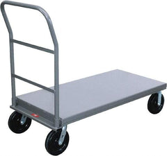 Jamco - 4,000 Lb Capacity Platform Truck - Steel Deck, 48" OAW, 12" Platform Height, Phenolic Casters - Industrial Tool & Supply
