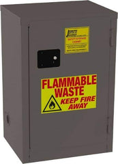 Jamco - 1 Door, 1 Shelf, Yellow Steel Double Wall Safety Cabinet for Flammable and Combustible Liquids - 35" High x 18" Wide x 23" Deep, Manual Closing Door, 3 Point Key Lock, 12 Gal Capacity - Industrial Tool & Supply