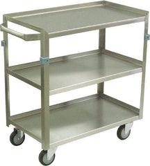Jamco - 600 Lb Capacity, 48" Wide x 22" Long x 34" High Shelf Cart - 3 Shelf, Stainless Steel, 4 Swivel Casters - Industrial Tool & Supply